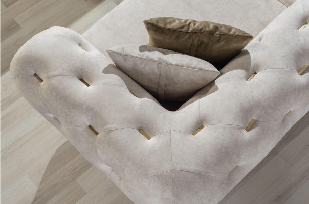 Biała 2-miejsce do siedzenia designerska sofa Chesterfield luksusowa 2-osobowa kanapa do salonu