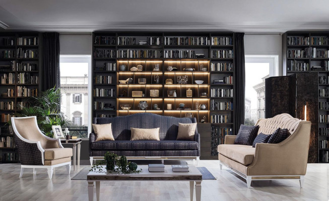 Trzyosobowa, luksusowa, tekstylna sofa Chesterfield w kolorze beżowym, designerskie kanapy z tkaniny