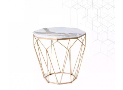 Stolik Meble do Salonu Materiał Metal Biały Design Nowoczesny