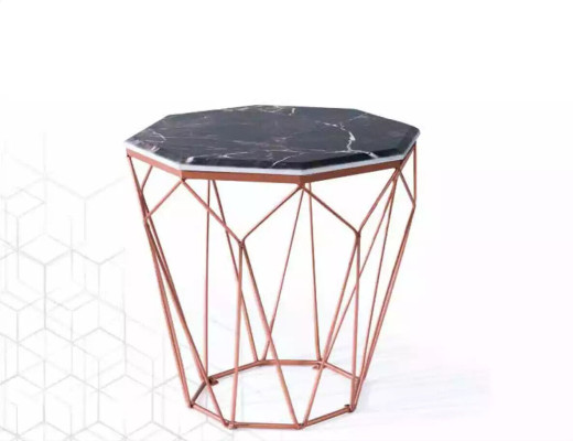 Stolik Salon Luksusowe Meble Materiał Czarny Metal Design