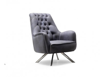 Fotel Design Couch Sofa Relaks Włókienniczy Podkładka miejsce do siedzenia Luxury Grey Nowa