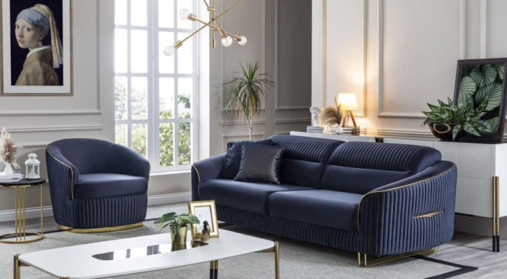 Zestaw sofowy 3+1 miejsce do siedzenia Meble Modern Set Design Sofa Nowość 2-częściowa. Materiałowa kanapa