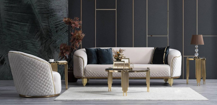 Zestaw sofowy Dwuczęściowa sofa do salonu 3 Siedziba Fotel nowoczesna designerska kanapa