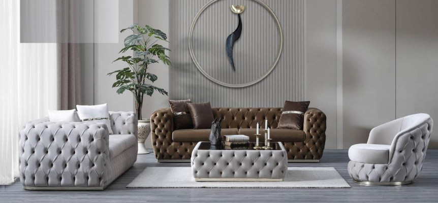 Luksusowy Zestaw sofowy 3+3+1 miejsce do siedzenia Zestaw Design Sofa Podkładka Modern Ustawić