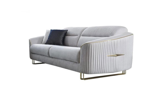 Sofa 3 miejsce do siedzenia Sofa tapicerowana Biały Włókienniczy Siedziba Design Couch Modern New
