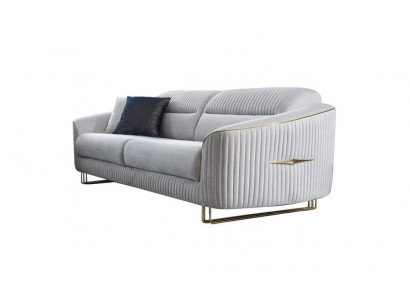 Sofa 3 miejsce do siedzenia Sofa tapicerowana Biały Włókienniczy Siedziba Design Couch Modern New