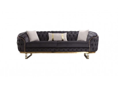 Designerska Sofa 3 miejsce do siedzenia Włókienniczy Couch Podkładka Sofy Design Brown Chesterfield