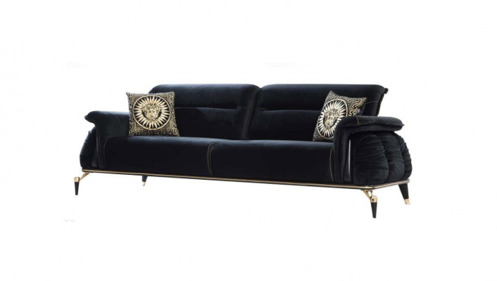 Sofa 3 miejsce do siedzenia Czarny Chesterfield Designer Meble Sofy do salonu Luxury