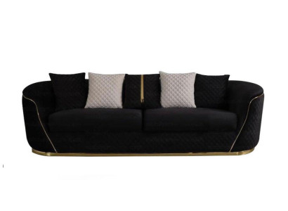 Designerskie 3 miejsce do siedzenia Sofa Luksusowe Drewno Meble Włókiennicze Meble tapicerowane Couch Material