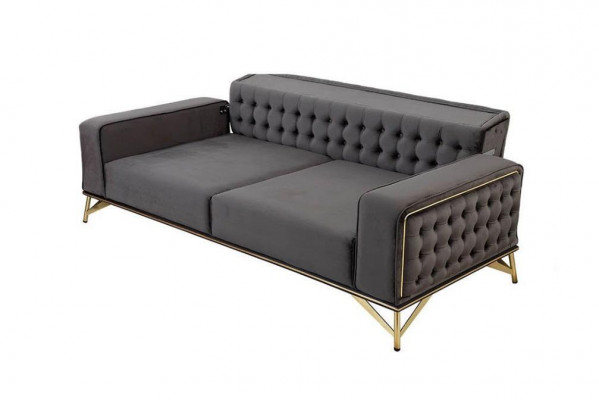 Designerska Sofa 3 miejsce do siedzenia Chesterfield Couch Podkładka Sofas Design Brown