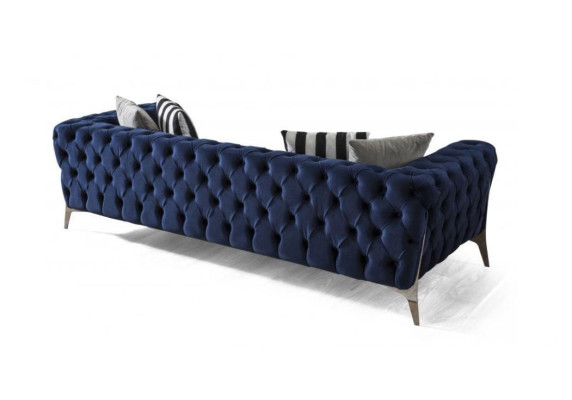 Sofa Chesterfield 3 miejsce do siedzenia Blue Aksamit luksusowe Meble do Sof do Salonu