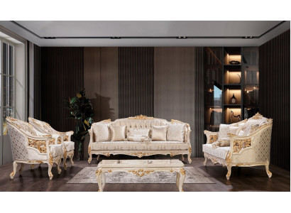 Luksusowa Sofa Chesterfield Zestaw sofowy 3+3+1+1osobowa Designerska Grupa 4-częściowa. Nowy