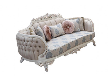 Chesterfield 3 miejsce siedzące Designerska Sofa Luksusowa Podkładka Sofy Kanapy Materiał Włókienniczy Nowy