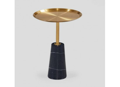 Designerski stolik kawowy w kolorze czarnym, marmurowy, luksusowy salon