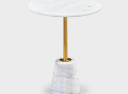 Białe okrągłe stoły marmurowe Metalowe meble Stoliki boczne Designer Tabela