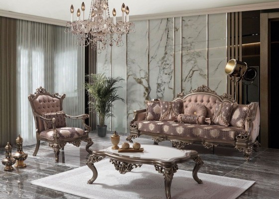 Sofa Tapicerowana Chesterfield Ustawić Zestaw sofowy Materiał Sofa Beżowy Zestaw kanapa