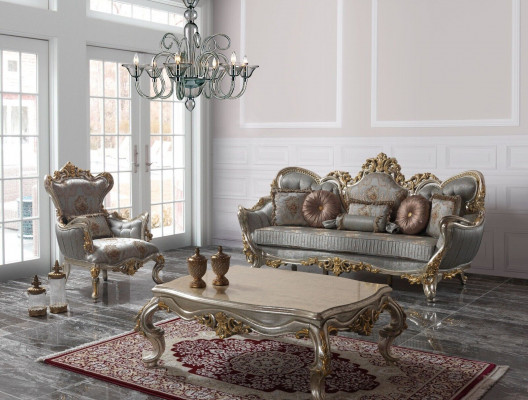 Luksusowy Zestaw Sofowy Kompletny Zestaw Sof Szara Sofa Tapicerowana Sofa Tkaninowa
