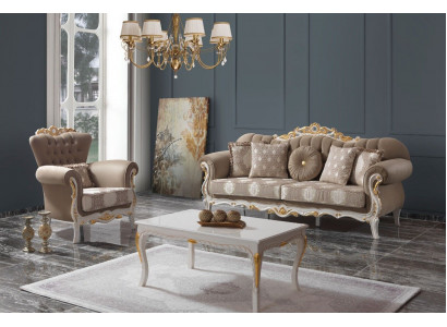 Komplet sofowy Zestaw sofowy sofa tapicerowana sofa trzyosobowa w kolorze brązowym