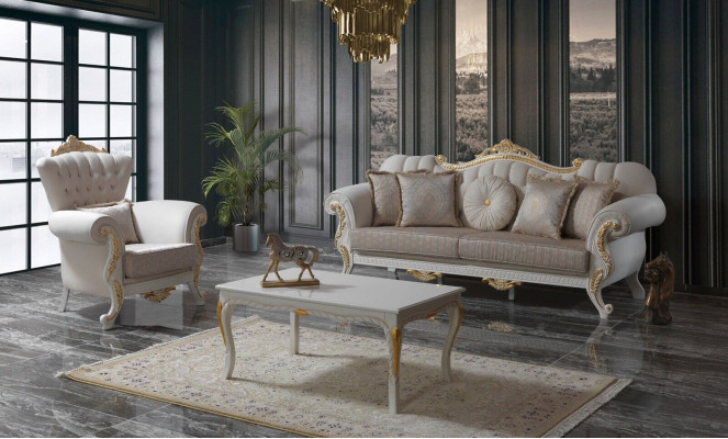 Ustawić Sofę Sofa Tapicerowana Chesterfield Zestaw sofowy Materiał Sofa Sofy Beżowe