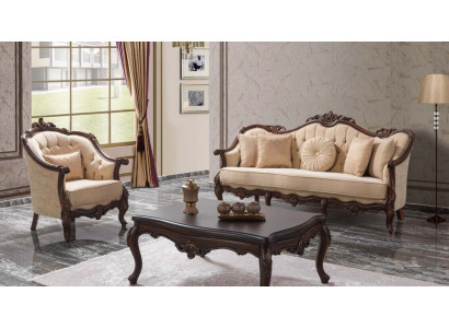 Sofa Tapicerowana Sofa Zestaw sofowy Sofa Tkaninowa Beżowy Zestaw Chesterfield
