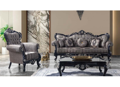 Sofa materiałowa Sofa tapicerowana Ustawić zestaw sofowy Szary zestaw Chesterfield Sofa