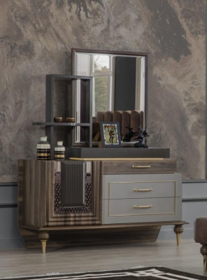 Toaletka Stół konsolowy Luxury Meble Brown Design Drewno Konsole Nowe