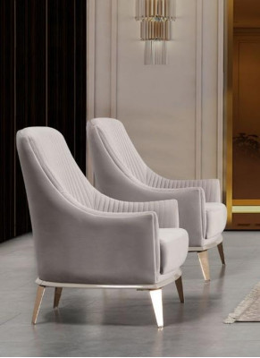 Fotel Grupa EarsFotel Modern Material miejsce do siedzenia Poliester Zestaw 2-częściowy Szary