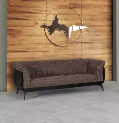 Brązowa trzyosobowa sofa do nauki Luksusowa designerska kanapa biurowa
