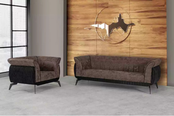 Brązowa trzyosobowa sofa do nauki Luksusowa designerska kanapa biurowa