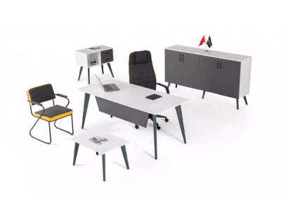 Zestaw do gabinetu 4 sztuki Biuro Biuro Biurko Designer Meble Nowe