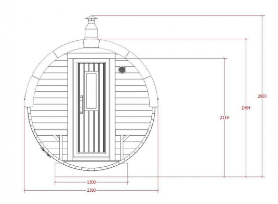 Sauna beczka do sauny zewnętrzna sauna ogrodowa 590 x Ø 2,27 m zestaw beczki do sauny