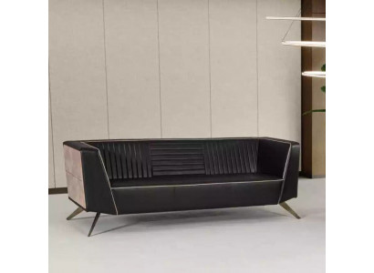 Designerska czarna tapicerowana sofa z tkaniny Meble do nauki Meble biurowe Kanapa