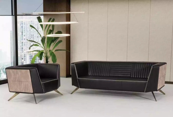 Designerska czarna tapicerowana sofa z tkaniny Meble do nauki Meble biurowe Kanapa