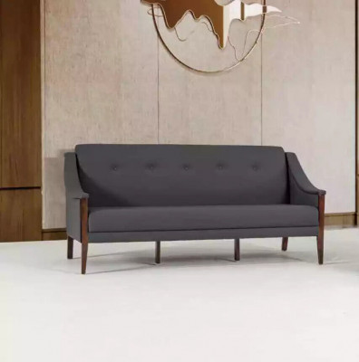 Ciemnoszara designerska sofa trzyosobowa Meble tapicerowane meble biurowe