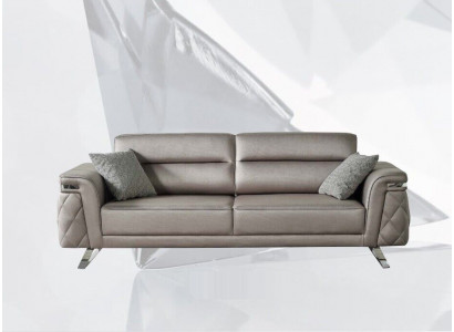 Sofa trzyosobowa 3 miejsce do siedzenia Tapicerowana sofa w kolorze szarym o nowoczesnym designie