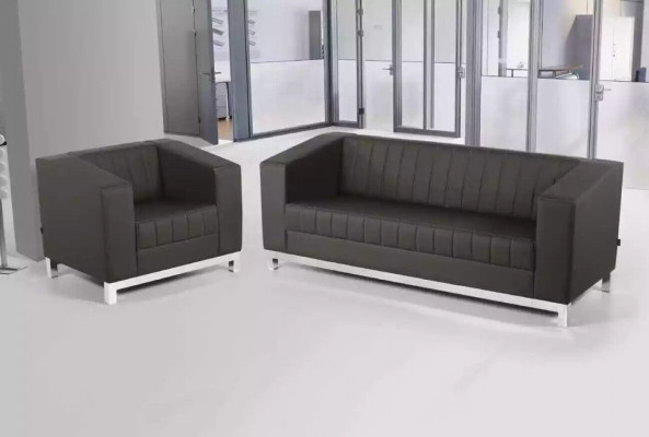 Nowoczesna trzyosobowa kanapa tapicerowana w kolorze czarnym Study Meble Luxury