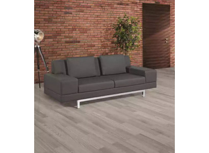 Szara Sofa Nowoczesna Trzyosobowa Kanapa Tapicerowana Meble Tekstylne
