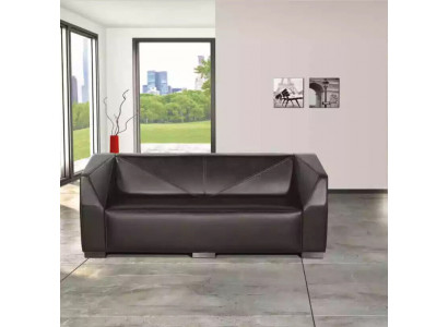 Czarna trzyosobowa sofa do gabinetu Włókienniczy kanapa luksusowa designerska sofa