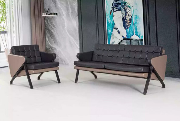 Dwumiejscowe luksusowe meble do gabinetu Nowoczesna tapicerowana sofa