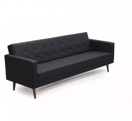 Czarny Sofa 3 miejsce do siedzenia Gabinet Włókienniczy Meble Couch Podkładka Materiał