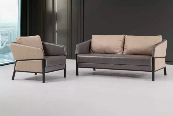 Szara Sofa 2 miejsce do siedzenia Nowoczesna kanapa Meble biurowe Sofa tapicerowana Designer