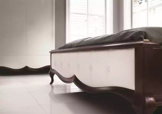 Łóżko Podkładka Design Luksusowe Dwuosobowe łóżko Hotelowe Barokowe Drewno Meble Nowe