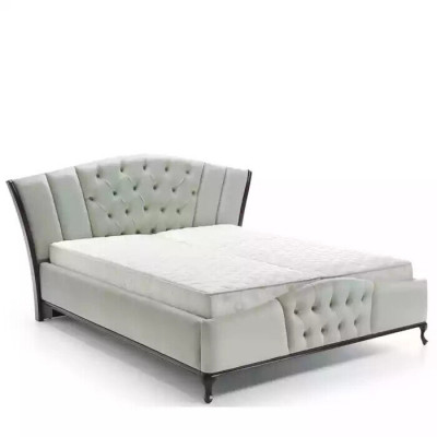 Łóżko Podkładka Design Luksusowe Dwuosobowe łóżko Hotelowe Chesterfield Drewno Meble Nowe