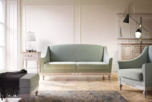 Sofa 2 miejsce do siedzenia Sofy Design Luxury Włókienniczy Drewno Podkładka Sofy dwuosobowe