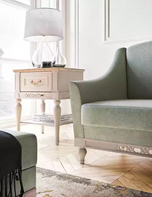 Sofa 2 miejsce do siedzenia Sofy Design Luxury Włókienniczy Drewno Podkładka Sofy dwuosobowe