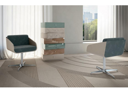 Nowoczesna luksusowa obrotowa Fotel Lounge Seating Comfort Podkładka Lehn Meble Bizzotto