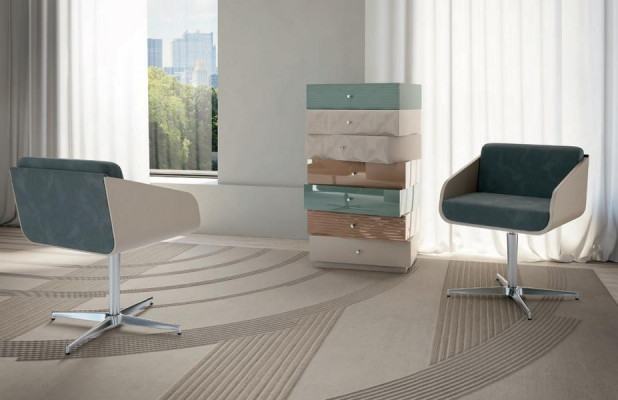 Nowoczesna luksusowa obrotowa Fotel Lounge Seating Comfort Podkładka Lehn Meble Bizzotto