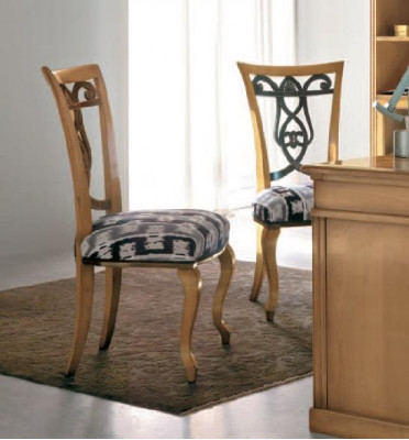 Prawdziwe drewno Krzesła jadalnia Design Krzesło z rzeźbionymi wzorami fotel Meble