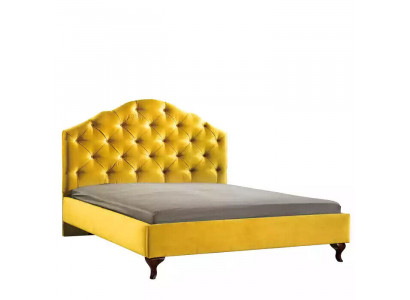 Chesterfield żółte Łóżko dla Sypialnia podwójne jasne, luksusowe