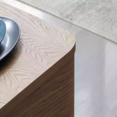 Jednostka ścienna rtv Kredens RTV niska Strona meblościanki Drewno Metal